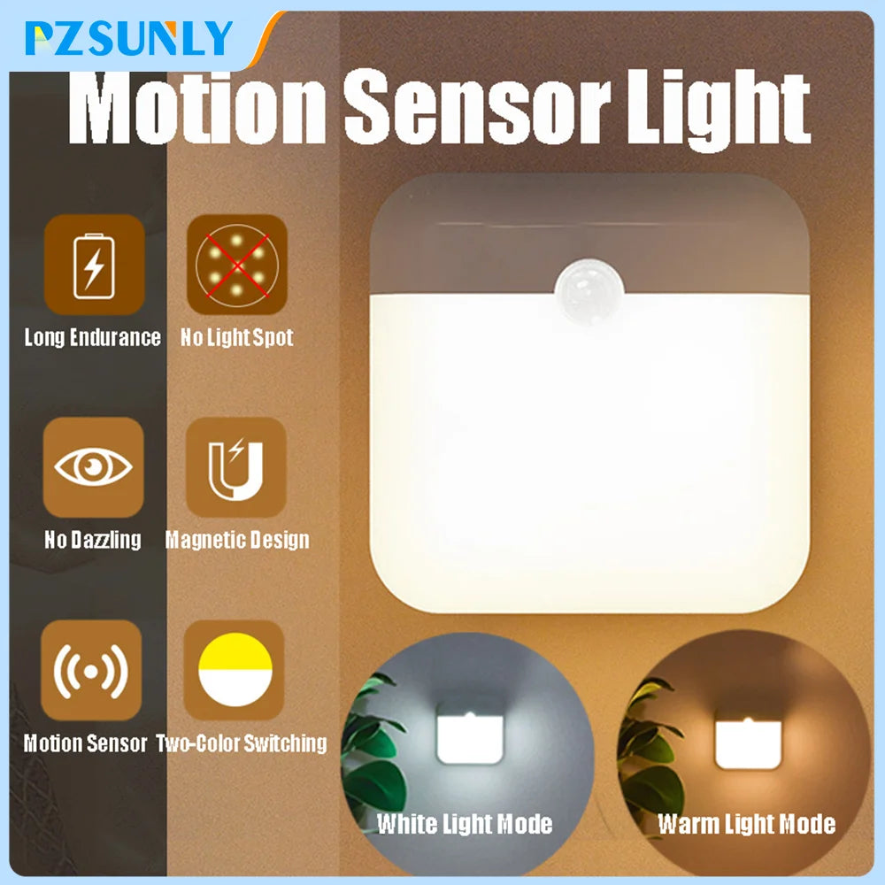 Rechargeable Motion-Sensor LED Night Light – Cabinet & Staircase Lighting