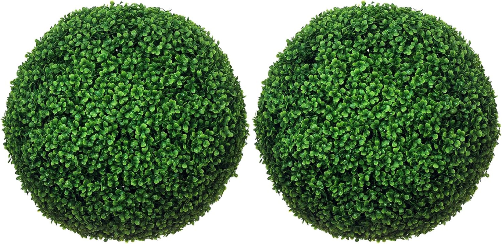 Boxwood Topiary Ball Set (2-Piece) – Uv-Protected Faux Plant Decor