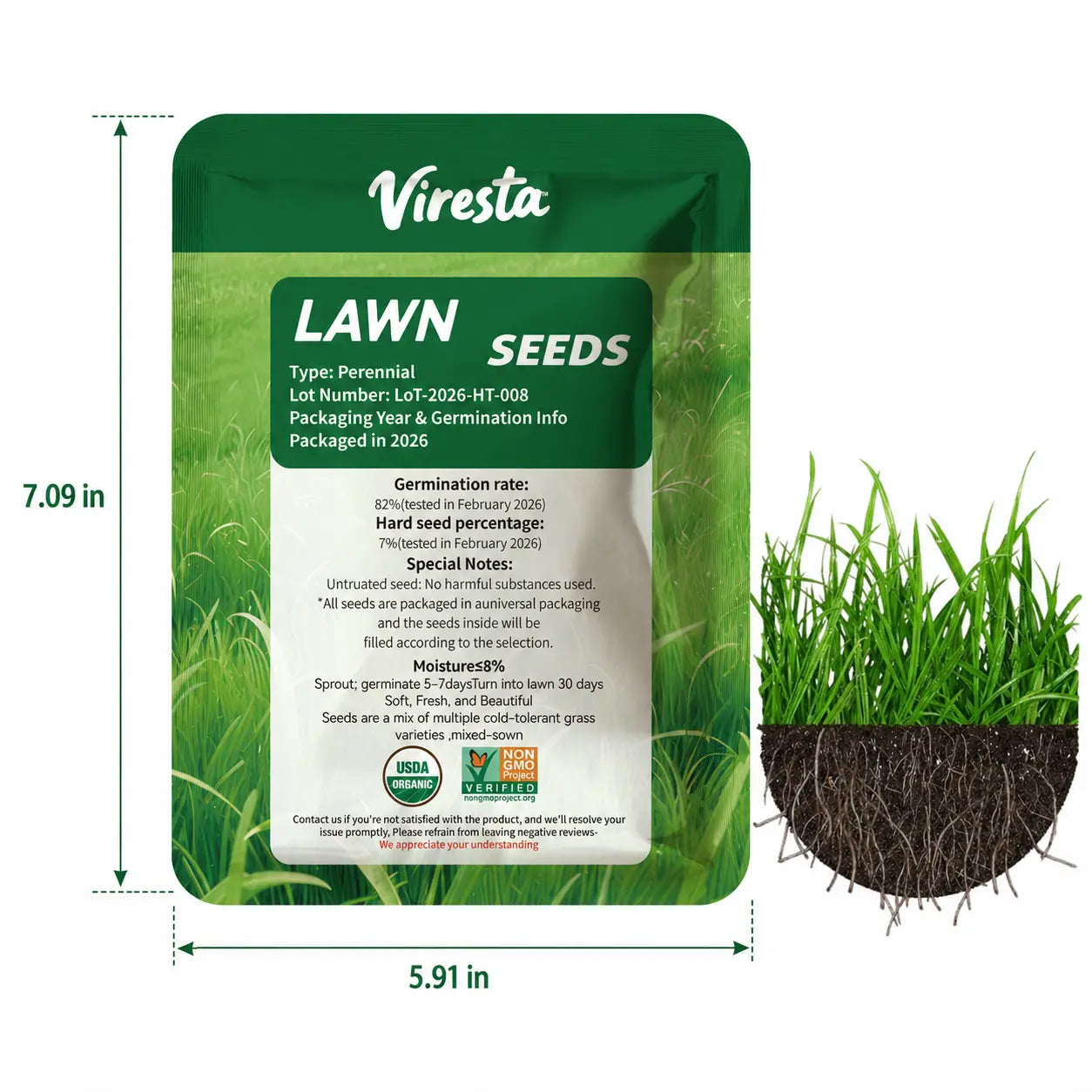 Premium USA-Grown Shade Grass Seed Mix | Fast-Growing, All-Season Turf