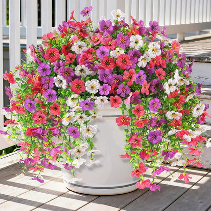 Uv-Resistant Hanging Silk Flowers – Porch & Patio Decor Set
