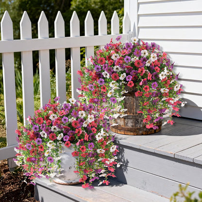 Uv-Resistant Hanging Silk Flowers – Porch & Patio Decor Set