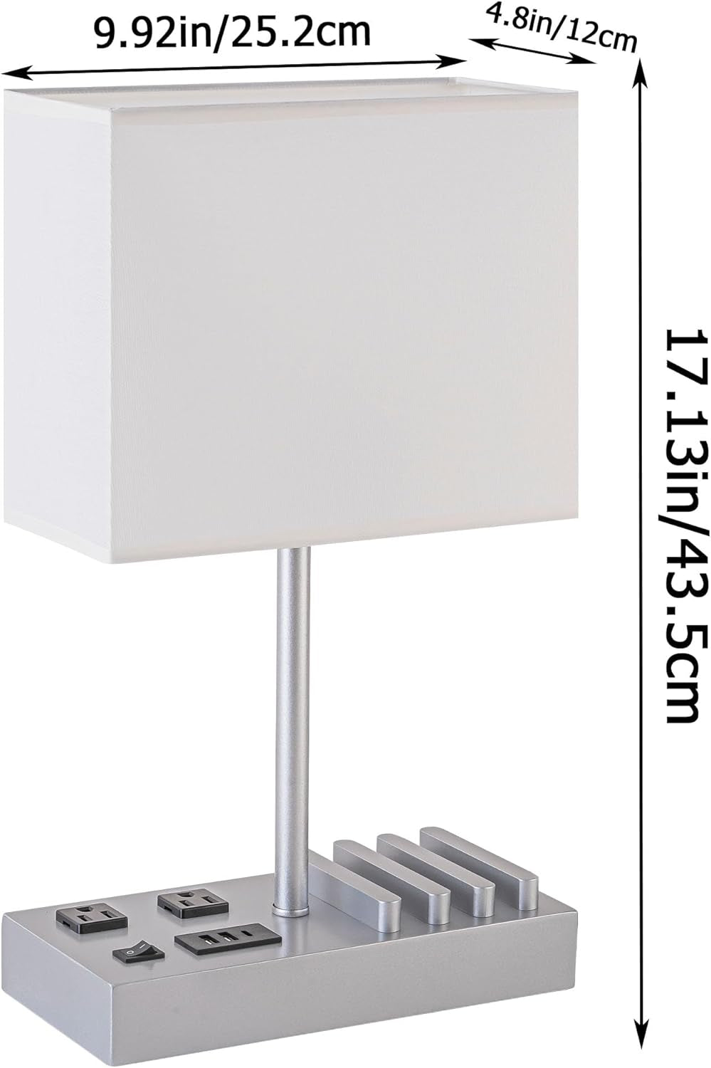 Bedside Lamp with 3 USB Ports & Phone Stand – Modern Nightstand Light