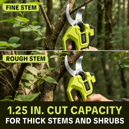 Cordless Electric Pruning Shears | 1.25" Brushless Branch Pruner (Includes 2x 21V Batteries)