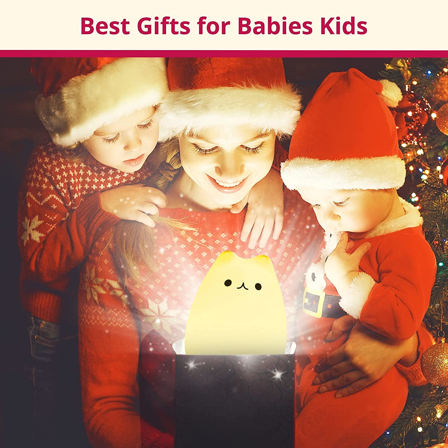 Kawaii Cat Night Light – Remote-Controlled Kids Bedroom Lamp