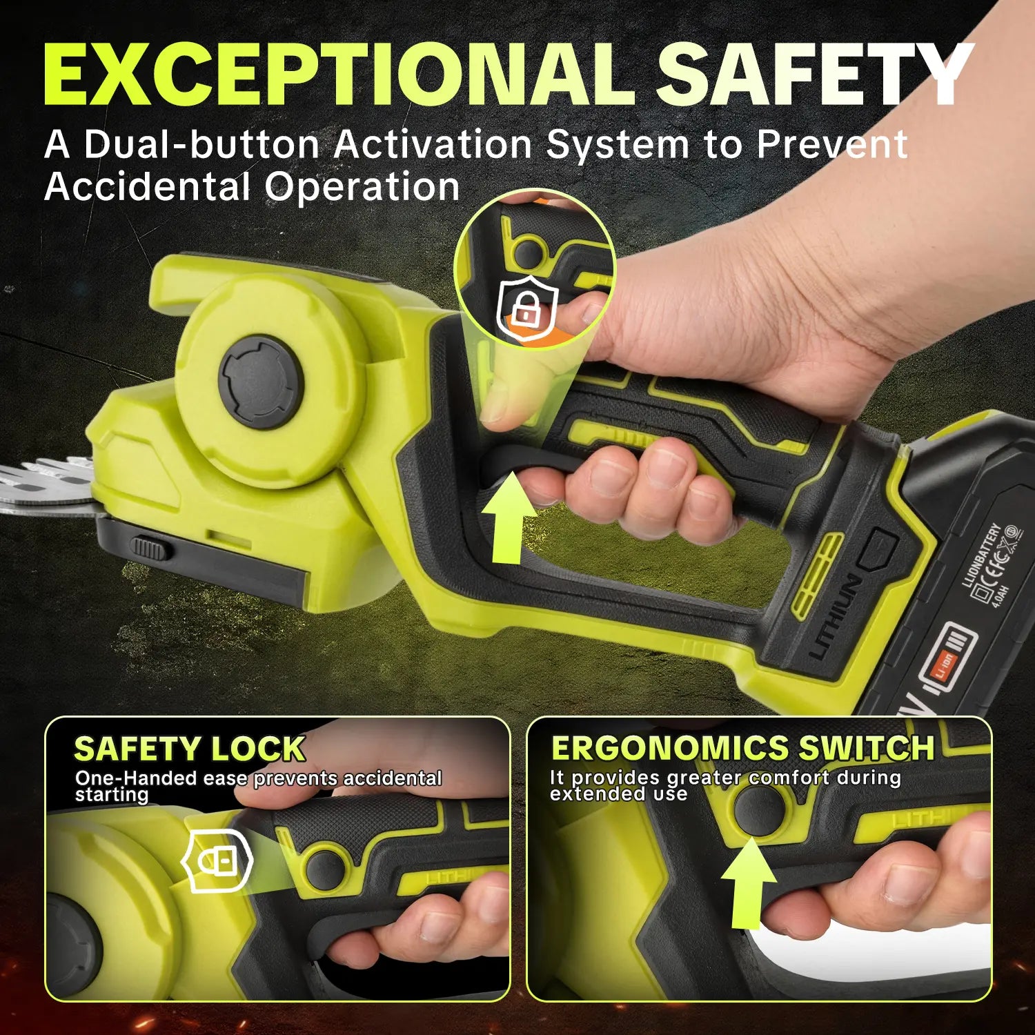 Cordless 2-In-1 Grass Shear & Shrub Trimmer | Lightweight Handheld Electric Hedge Clipper (Includes 2x 21V Batteries)