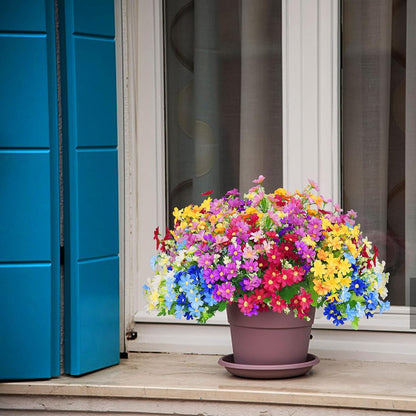 12-Bundle Artificial Daisy Flowers – Uv-Resistant Outdoor Greenery